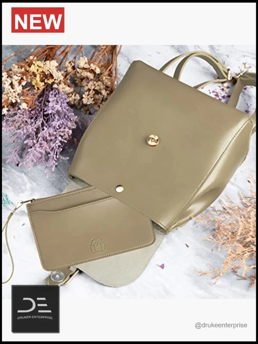 Vegan Leather Flap Convertible Backpack Daypack